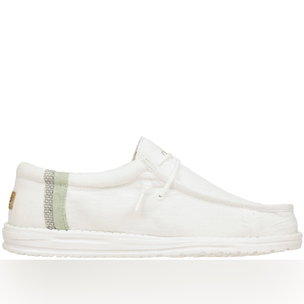 HEY DUDE Mens Wally in Linen Natural White. Size 9